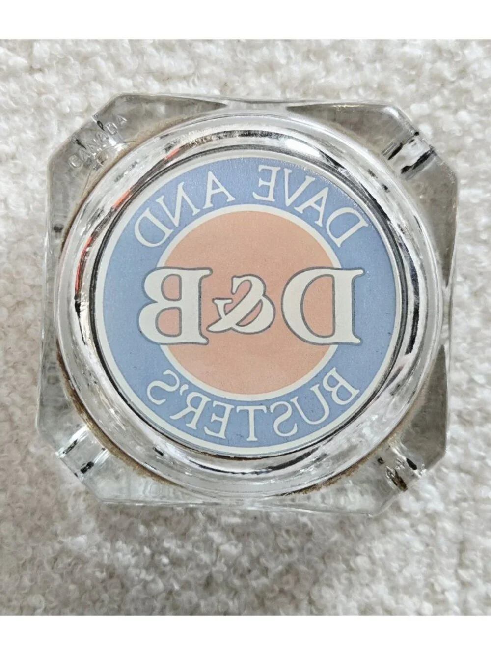 Vintage Dave & Buster’s Glass Ashtray D&B Logo Restaurant Bar Arcade Memorabilia
